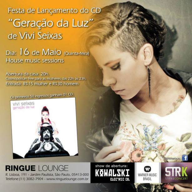 Vivi faz apresentação amanhã no Ringue Lounge em São Paulo. Clique na imagem e confira.